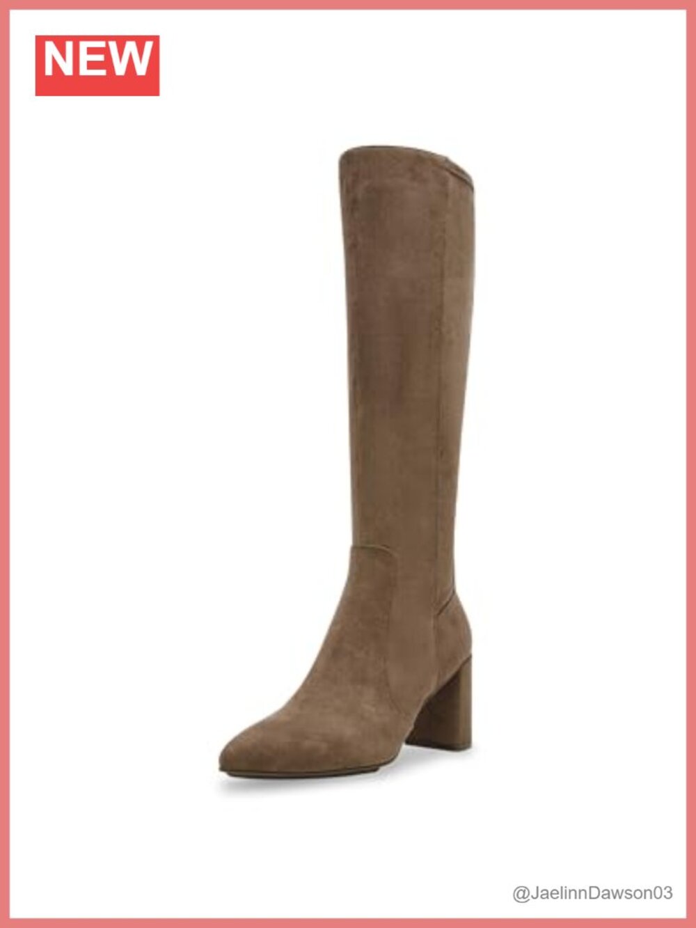 Anne Klein Suede Block Heel Knee High Boots
